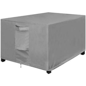 OutdoorLines Outdoor Waterproof Patio Ottoman Covers - Rectangle UV-Proof Patio Side Table Cover Windproof Heavy-Duty Furniture Covering Protector 28L x 22W x 17H Inch, Grey