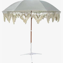 Bohemian Umbrella Macrame 6.5ft HANDCRAFTED Balinese MACRAME Canopy OUTDOOR Umbrella LUXURY Umbrella MIAMI Umbrella Premium Macrame for Deck, Patio, Pool, Sun Shade and Outdoor Entertaining