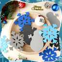Marspark 48 Pcs Snowman Snowflake Crafts Winter Foam Cutouts Winter Craft Bulletin Board Decorations Snowflake Snowman Foam Decor for Christmas Home Office Classroom Decorations