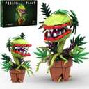 Audrey II Piranha Flower Building Blocks Set, Cannibal Plants Building Set, Openable Mouth Gift Toy, Bonsai Plants Christmas Halloween Horror Decor Gifts for Adults