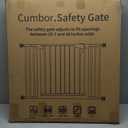Cumbor 29.7-48" Baby Gate for Stairs, Mom's Choice Awards Winner-Dog Gate for Doorways, Auto Close Safety Pet Gate for Dogs Indoor, Easy Install Pressure Mounted Child Gate with Walk Thru Door, Black (White)