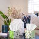 Fourluoo 10 Pack Flower Facial Tissues Cube Face Boxes 600 Sheets 3 Ply