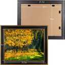 16x20 Picture Frame for 16 x 20 Poster/Photo/Print, Shatter-Resistant Real Glass Wall Display (Black and Ornate Gold Design, 1-Pack)