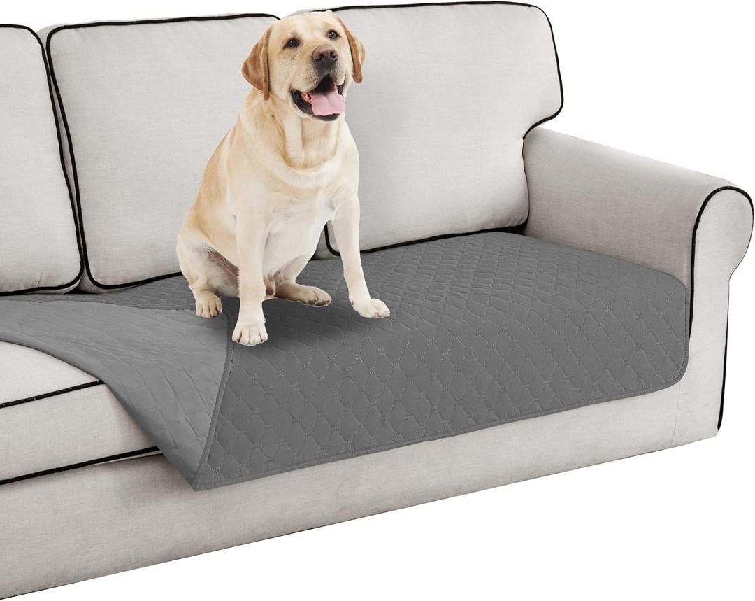 Easy-Going 100% Waterproof Dog Bed Cover Reversible Leak Proof Couch Cover Washable Sofa Cover Furniture Protector Blanket for Pets Kids Children Dog Cat (30x70 Inch, Gray/Light Gray)