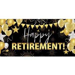 78.74''x39.37'' Retirement Banner Happy Retirement Party Decorations for Office F320