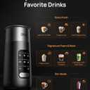 DREO Milk Frother, 8-in-1 Electric Stainless Steel Frother for Latte Art Microfoam and Coffee, 9oz/270ml Warm and Cold Foam Automatic Frothers, LED, Easy to Clean Midnight Black