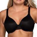 Vanity Fair Women's Full Figure Beauty Back Smoothing Bra, 4 Way Stretch Fabric, Lightly Lined Cups up to H (36DDD, Underwire - Black)