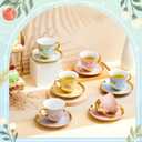 Teenyyou Set of 12 Tea Cups and Saucers Tea Party Decorations Floral Porcelain 5.4 oz British Gift for Women Birthday Party, Church, and Mother's Day (Vintage Style)