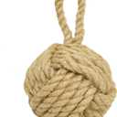Decorative Door Stoppers Rope Knot Nautical Weighted Decorative Door Stop, Heavy Duty Doorstopper Cute Doorstop for Window Wedge, Bookend 5.9 inch (Natural Jute)