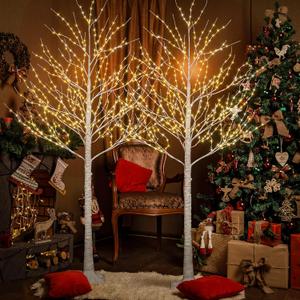 Lightshare Lighted Birch Twig Tree with Fairy Lights 2 Sets 8FT 994 LED Lights for Indoor Outdoor Home Christmas Holiday Decoration