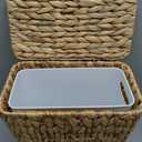 Coeusy 3 Gallon Wicker Trash Can,Small Bathroom Trash Can with Lid,Natural Water Hyacinth Wicker Waste Basket for Bedroom,Toilet,Narrow Garbage Can with Removable Liner
