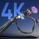 AI Smart Glasses with Camera 4K for Men & Women, 800W Anti-Shake Camera Glasses with Chat GPT, Video Recording Dual Mic,Bluetooth Translation Glasses with 160+ Languages,Color-Change Lens -Black