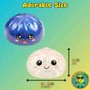 Lemoneon Glitter Dumpling Squishy Mystery Box 2 Pcs - 2026 Upgraded Dumplings Squishes for Adults Teens Squeeze Easter Basket Stuffers & Stocking Stuff Smiling White and Sad Blue