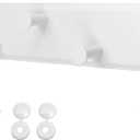 Coat Rack Wall Mount, White Wall Coat Rack Screw in, Metal Door Hooks for Hanging Hats, Towels, Clothes with 7 Round Rails, Mudroom, Bathroom Entryway
