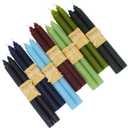 7 Pairs 100% Pure Beeswax Handmade Taper Candles, 9 Inch Smokeless Dripless Wax Candles, Beeswax Candle for Home Gift Ideas - Cool Color Set