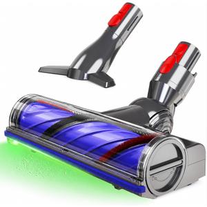 2026 Upgraded Vacuum Head Replacement for Dyson V7/V8/V10/V11/V15/SV10/SV11/SV12/SV14/SV15/SV22(Not for Slim), Quick Release Cordless Vacuum Cleaner Head with LED Light (1 Head+1 Brush Nozzle)