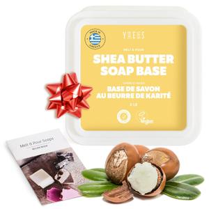 Shea Butter Soap Base - 2Lb Melt and Pour Soap Making Supplies with Organic Shea Butter - No Palm Oil, Vegan, Antioxidant-Rich and Gentle on the Skin - Crafting Recipe Book Included (32 Ounce (Pack of 1))
