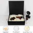 BoxSkivra Black Extra Large Gift Box with Lid 1 Pack 19x16x6 Inch Large Gift Boxes with Crinkle Paper & Card Magnetic Gift Box with Ribbon for Wedding Dress, 1 count