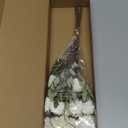 Ling's moment Pompon Mum Artificial Flower, 5pcs Faux Silk Mini Chrysanth with Stems, Bulk Fake Wedding Filler Flowers for DIY Bouquet Centerpieces Arrangements Shower Decorations, White