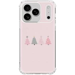 Ospavbinez Cute Pink Christmas Tree Phone Case Compatible with iPhone 17 Pro Max, Winter Christmas Phone Cover for iPhone 17 Pro Max