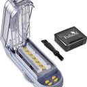 Fullicon Multiple Pill Cutter - Adjustable for Small Pills With Accurate Alignment, Stainless Steel Cutting Blade & Guard, Splitter With Free Brush & Box (Grey)