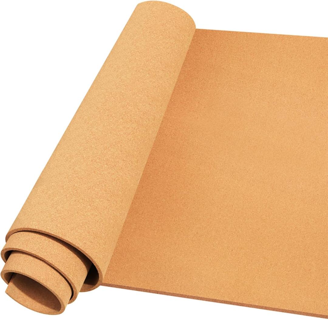 Cork Board Roll 48" x 36", 1/4" Thick Non-Adhesive Decorative Large Corkboard Bulletin Board Sheet for Walls/Office, ZHIDIAN 4' x 3' Premium Frameless Natural Cork Board for DIY Projects