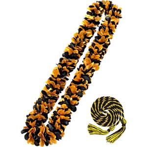 Cindeer Graduation Leis 2025 Braided Honor Cords with Tassels Class of 2025 Ribbon Necklace 47 Inch Graduation Gift Party Accessories for Women and Men (Black and Gold)