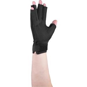OTC Resting Splint Glove, 5 Finger Semi-Rigid Splints, Open Tips, Black, Right Hand, Large