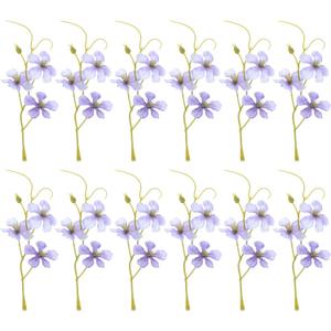 PATIKIL 12Pcs Artificial Orchid Flower for Floating Candle Centerpieces Purple
