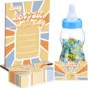 Dandat 62 Pcs Here Comes the Son Candy Guessing Game Includes 11 Inch Large Baby Bottle Bank 60 Pcs Candy Guessing Cards for Expecting Mothers, Girl and Boys Baby Showers Party Games