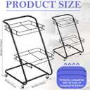 Novabright 2 Tiers Rolling Hanging File Cart Cabinet with Locked Wheels Handle Mobile File Storage Cart Metal Paper Letter Legal Size Folder Organizer Adjustable Rolling for Office Home School