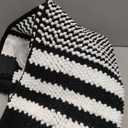 Tindbea Bathroom Rugs Set 2 Piece, Extra Soft and Absorbent Fluffy Striped Chenille Bath Mat Rug Set, Non Slip Bathroom Floor Mat, Machine Washable (20" x 32" Plus 16" x 24", Black)