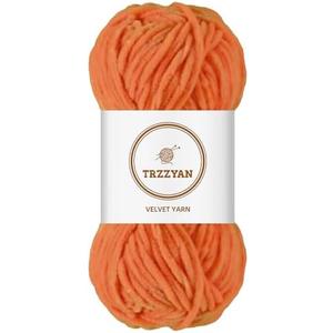 Trzzyan Soft Chenille Yarn Velvet Blanket Yarn for Weaving Fancy Yarns for Crochet DIY Bulk Knitting Crafts Making Blankets, Clothes, 3.5 oz/Skiens