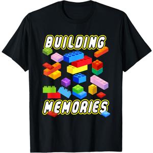Building Memories Building Bricks Blocks Family Matching T-Shirt, Size: 2XL