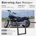 MoKitDora Sportster Dyna Softail 10” Rise 1-1/4” Fat 1" Clamp Ape Hanger Handlebar Z Bar for Harley Touring Road Glide Road King, Gloss Black