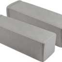 2 Pack Couch Arm Rest Pillow, 6''x6''x20'' Faux Leather Waterproof Cover, High Density Foam Armrest Cushion, Removable & Washable Elbow Support for Sofa, Bed, and Armchair (Medium Grey) (5.9x5.9x19.7 IN)