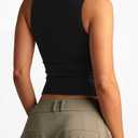 SUUKSESS Women Cotton Ribbed Summer Casual Tops Padded Loose Fit Tank Tops (Black, XL)