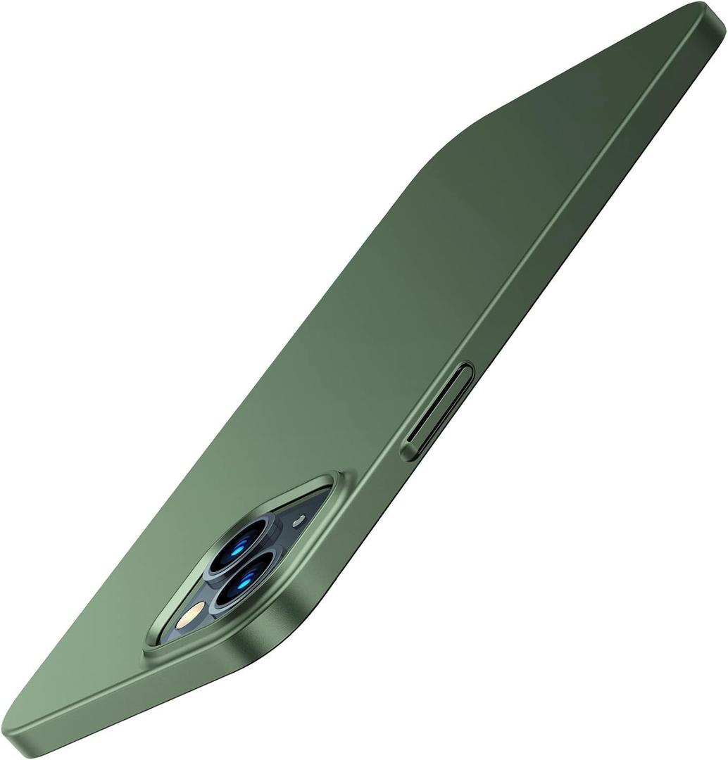 TORRAS Slim Fit Compatible for 13 Mini Case Green, [Paper Thin] [Silky Touch] Anti-Scratch Hard Plastic Lightweight Phone Cover Case for iPhone 13 Mini 5.4 inch, Alpine Green