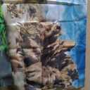 Breling 4 Pcs 36 x 18 Inch Reptile Habitat Background with Nano Glue Gobi Sun Cactus Stone and Green Tree Fern Stream Bearded Dragon Terrarium Background Polyester Durable Aquarium Accessories