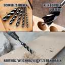 6PCS Auger Drill Bit 18"Long,Quick Change Hex Shank Tri Flute Wood Drill Bit for Soft and Hard Wood,Plastic,Drywall and Composite Materials(1/4",3/8",1/2",5/8",3/4",7/8")