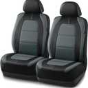Road Comforts Car Seat Cover, Front Leather Car Seat Covers, Automotive Low Back Sport Car Seat Covers, Airbag Compatible, Universal Fit for Most Cars, SUVs, Trucks and Vans