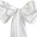 Satin Chair Sashes - Elegant Premium Quality, 6 x 108 Inch - Perfect for Weddings, Parties, and Events - (Pack of 10 Pieces, White)