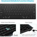 Wireless Bluetooth Keyboard and Mouse Set, Portable Slim Silent Cordless Keyboard and Mouse Combo Compatible with iPad/Mac/MacBook/Android/Windows/PC/Computer,Black