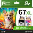 67XL - Cartuchos de tinta de color negro de repuesto para HP Ink 67 HP67XL 67 XL compatible con impresora DeskJet 2755e 2700 2700e 4155e 4100 Envy 6000 6055e 6455e