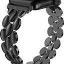 Moolia Elegant Metal Strap Compatible with Apple Watch Band 38mm 40mm 41mm 42mm Metal Fashion Women Replacement Strap Bracelet for iWatch Series 11/10/9/8/7/6/5/4/3/2/1 Black