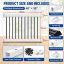 36" x 48" Vinyl Deck Railing Kit, White Porch Guardrail with Black Aluminum Balusters, T-Rail Outdoor Railing Section for Decks, Patios, Balconies and Porches