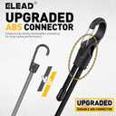 8-Piece 48-inch Adjustable Bungee Cords with Hooks, Heavy Duty Outdoor Carabiner Bungee Straps, Easily Adjust from 7" to 48", Black Super Elastic Cord for Cargo, Camping, Bike Racks, Tents