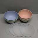 shopwithgreen Wheat Straw Cereal Bowls with Dust-Proof Lid, Resuable Bowls for Kitchen, Set of 4, Microwave and Dishwasher Safe, for Soup, Oatmeal, Ramen, RV, Camping, Kids, College Dorm Room, 26 OZ