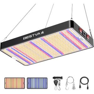 BESTVA DC3000 LED Grow Light with High Yield Diodes Full Spectrum for Indoor Plants, Greenhouse, Hydroponic, Veg Bloom Light