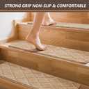 9.5"x36" Stair Treads for Wooden Steps Indoor, 15 Pcs Non Slip Peel and Stick Carpet Stair Treads, Washable & Reusable Self Adhesive Stair Runner Rug for Kids Elders Pets - Beige